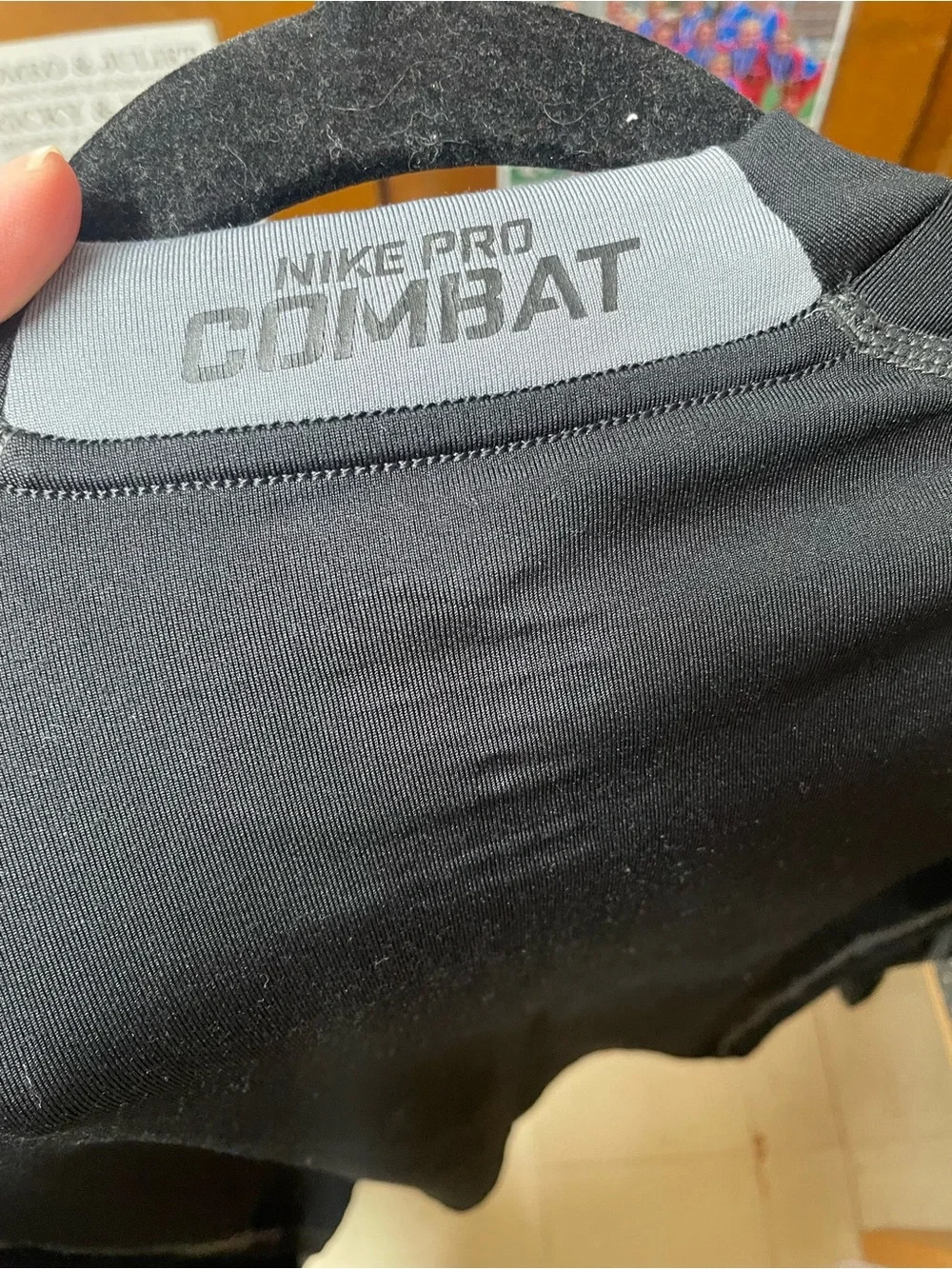 Nike Pro Combat Youth Dri Fit Black Long Sleeve Compression Hyperwarm Shirt, XL